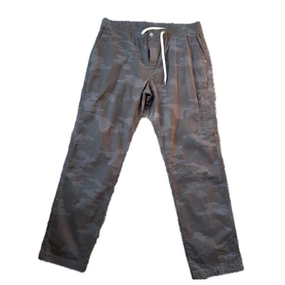 Vuori Pants Ripstop Organic Cotton Stretch Pockets Gray Charcoal Camo XL - Picture 2 of 9